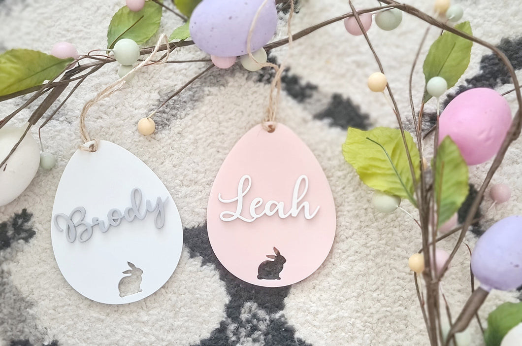 Acrylic Easter egg tag